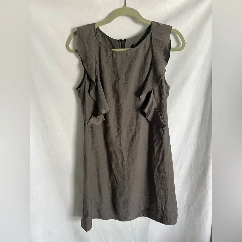 SANCTUARY 100% silk Crepe Sleeveless Dress Size M Gray/Brown